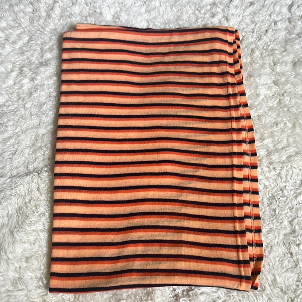 EUC - Striped Orange Loop Scarf